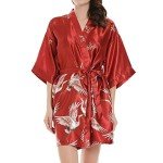 Luxurious Red 2-Piece Women's Silk Robe Set
