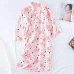 Pink Floral Lightweight Summer Kimono Lounge Robe