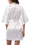 Women's Satin Kimono Nightgown in White