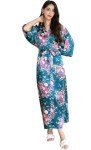 Floral Kimono Robe in Light Green Emerald