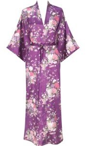 Floral Kimono Robe - Light Green for Women