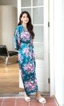 Floral Kimono Robe in Light Green Emerald