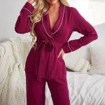 Cozy Women's Kimono Pajama Set for Fall/Winter