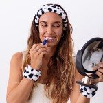 FROG SAC Cow Spa Headband and Wristbands Set