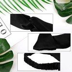 Silk Hair Wrap Headband for Women - Black
