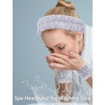 6 Pcs Grey Spa Headband & Wristband Set