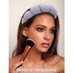 6 Pcs Grey Spa Headband & Wristband Set