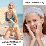 6 Pcs Grey Spa Headband & Wristband Set