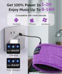 Purple Bluetooth Sleep Headphones Headband for Women