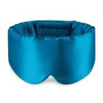 Mulberry Silk Sleep Mask with Adjustable Headband - Peacock Blue