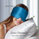 Mulberry Silk Sleep Mask with Adjustable Headband - Peacock Blue