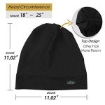 Satin Lined Sleep Cap for Curly Hair - Black