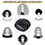 Satin Lined Sleep Cap for Curly Hair - Black