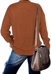 PLMOKEN Plus Size Sweatshirts for Women Casual Long Sleeve Round Neck Shirts Tunic Tops for Leggings,Caramel,XL