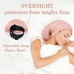 LULUSILK Pink Silk Sleep Cap with Scrunchie