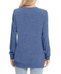 GOUCEHN Womens Long Sleeve Tops Casual Crewneck Shirts Fall Basic T Shirt Loose Fit Tunic Top (Blue, Large)