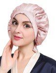 Rosy Pink 100% Silk Sleep Cap for Women
