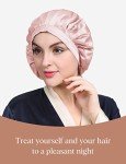 Rosy Pink 100% Silk Sleep Cap for Women