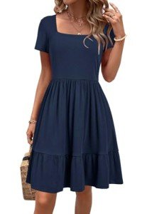Women’s A-Line Sundress with Pockets - Navy