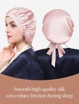 Rosy Pink 100% Silk Sleep Cap for Women
