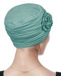 Vintage Grass Green Floral Sleep Hair Cover Hat