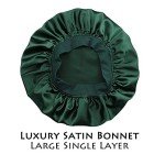 Satin Sleep Bonnet for Women - Dark Green