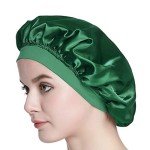 Satin Sleep Bonnet for Women - Dark Green