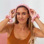 FROG SAC Pink Spa Headband and Wristband Set
