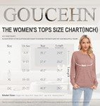 GOUCEHN Womens Long Sleeve Tops Casual Crewneck Shirts Fall Basic T Shirt Loose Fit Tunic Top (Blue, Large)