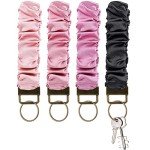 4 Pack Elastic Scrunchie Keychain Wristlets for Women