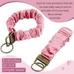 4 Pack Elastic Scrunchie Keychain Wristlets for Women