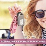 4 Pack Elastic Scrunchie Keychain Wristlets for Women