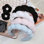 Soft Spa Headband with 2 Sponge Scrunchies - Black