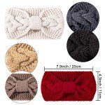 6 Pack Knit Headbands with Bow for Women