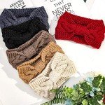6 Pack Knit Headbands with Bow for Women