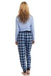 Blue Plaid Women's Pajama Bottoms by Suko