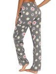 Comfy Cotton Pajama Pants with Pockets - Floral