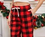 Comfy Buffalo Plaid Fleece Pajama Pants for Women