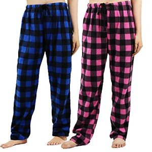 Cozy Fuzzy Buffalo Plaid Pajama Pants for Women