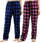 Cozy Fuzzy Buffalo Plaid Pajama Pants for Women