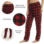 Cozy Fuzzy Buffalo Plaid Pajama Pants for Women