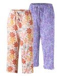 Cozy 2-Pack Women's Capri Pajama Pants with Pockets