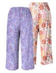 Cozy 2-Pack Women's Capri Pajama Pants with Pockets