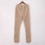 Cozy Adult Fleece Footed Pajama Pants - Beige