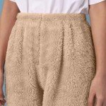 Cozy Adult Fleece Footed Pajama Pants - Beige