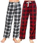 Cozy Plaid Fleece Pajama Pants for Women - 2 Pack