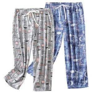 ENJOYNIGHT Women's Cotton Capri Pajama Pants