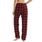 Cozy Red Fleece Plaid Pajamas for Women