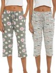 Cozy 2-Pack Women's Capri Pajama Pants with Pockets