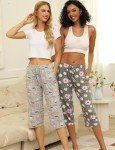Cozy 2-Pack Women's Capri Pajama Pants with Pockets